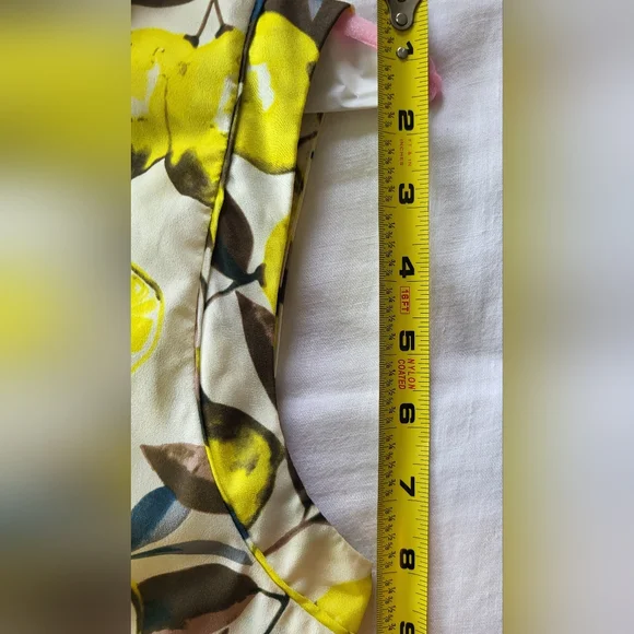 Elodie Cottagecore Lemon Sleeveless Mini Dress w/Buttons & Collar, Size Small - Picture 12 of 15